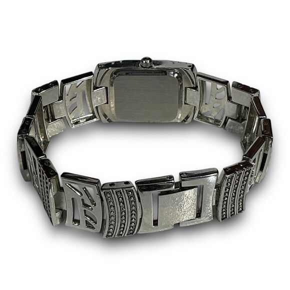 Geneva Y2K Vintage Platinum with Back & Crystal Rhinestones Tonneau Shaped Face main image 5